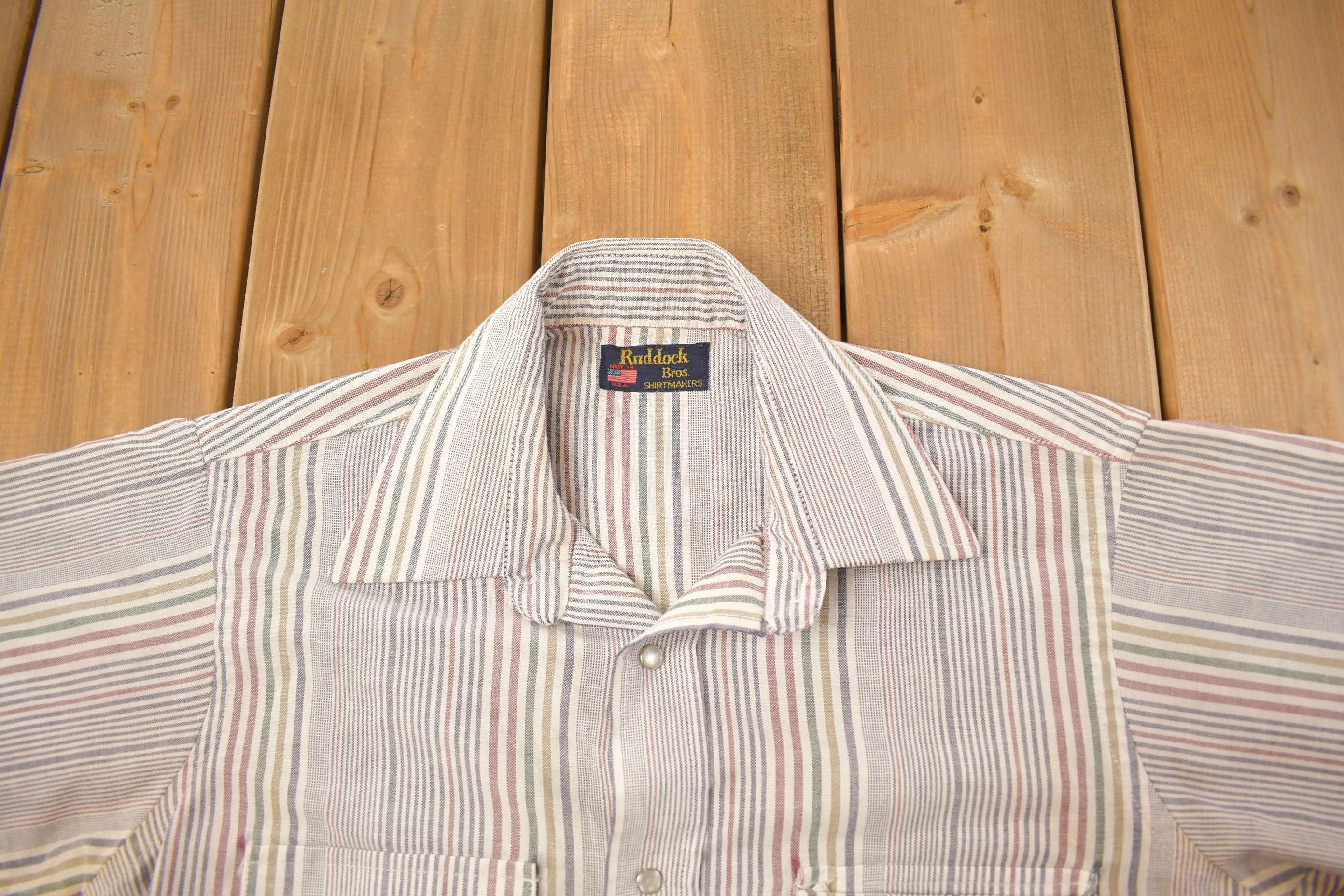 Vintage 1990s Ruddock Bros. Striped Button Up Shirt