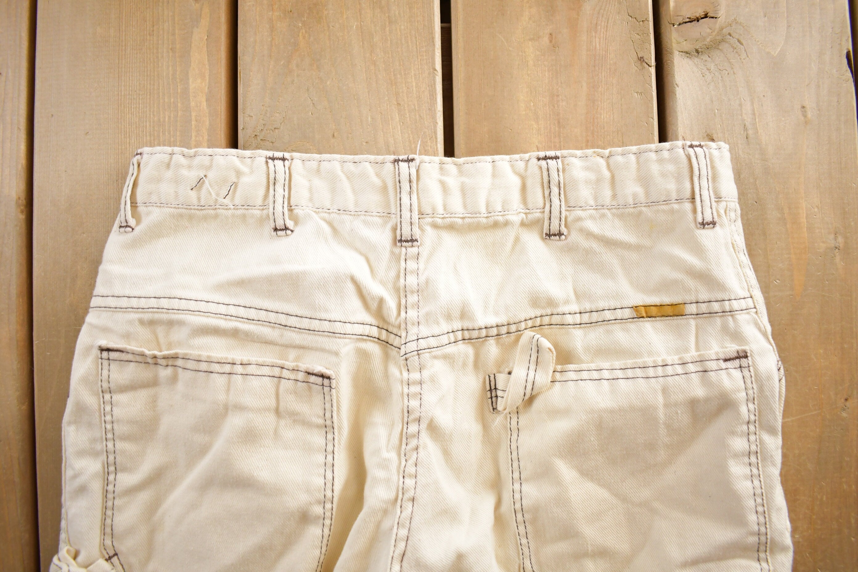 Vintage 1990s White Cargo Pants Size 34x31