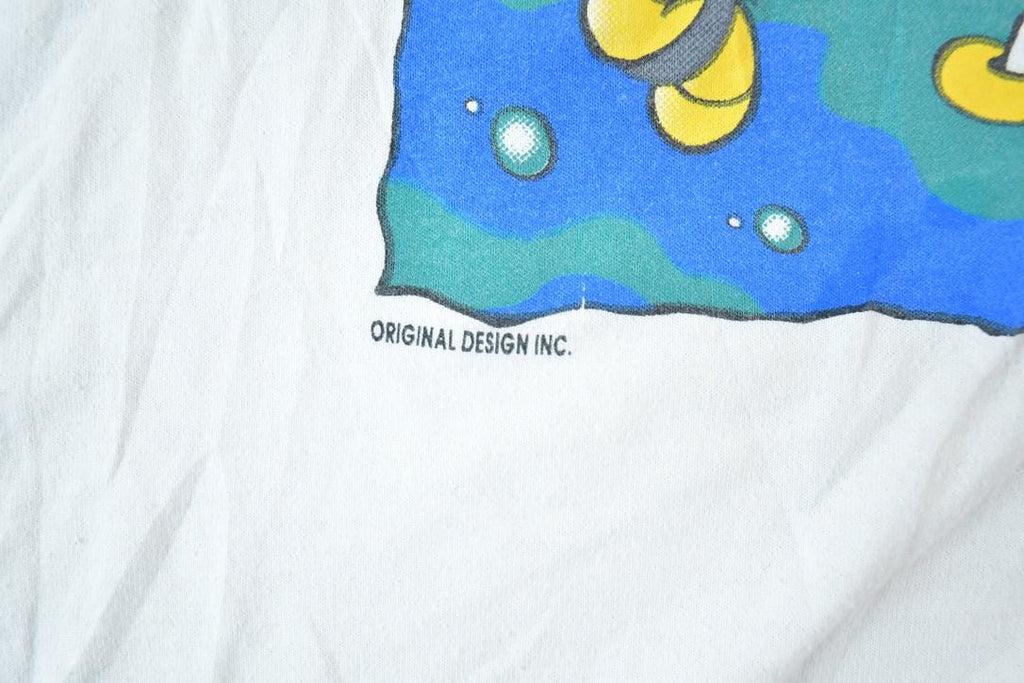 Vintage 1990s Think Positive Funny Fish Graphic T-Shirt  Vintage T Shirt  Streetwear  Graphic Tee  Single Stitch