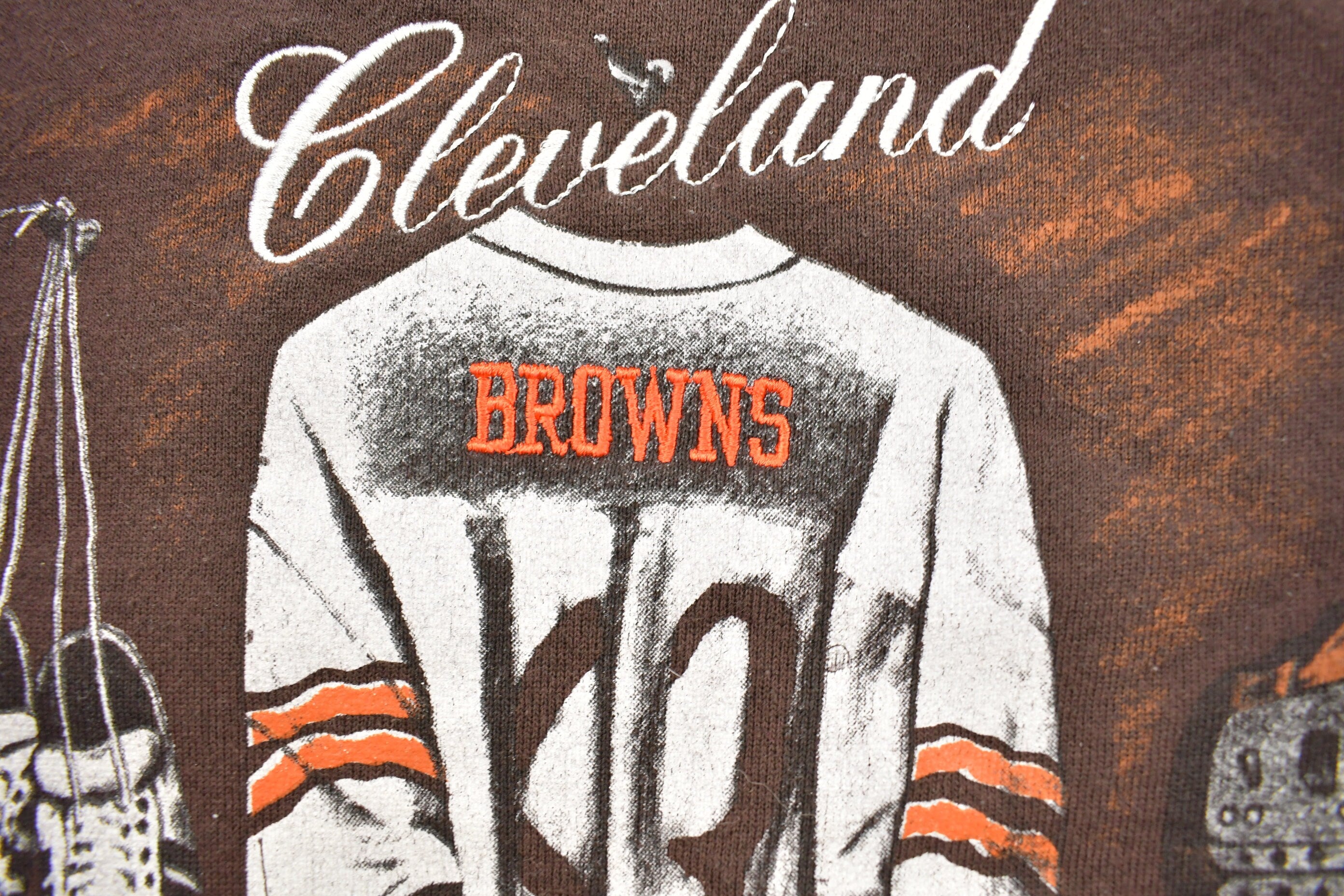 Vintage 1990S Cleveland Browns NFL Nutmeg Locker Room Crewneck Sweatshirt