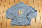 Vintage 1960s Denim Native American Themed Jacket /