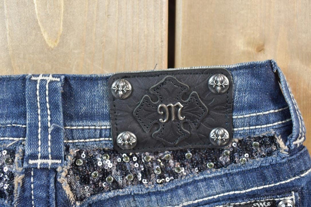 Vintage Y2K Miss Me Bedazzled Low Rise Jeans Size 26x31
