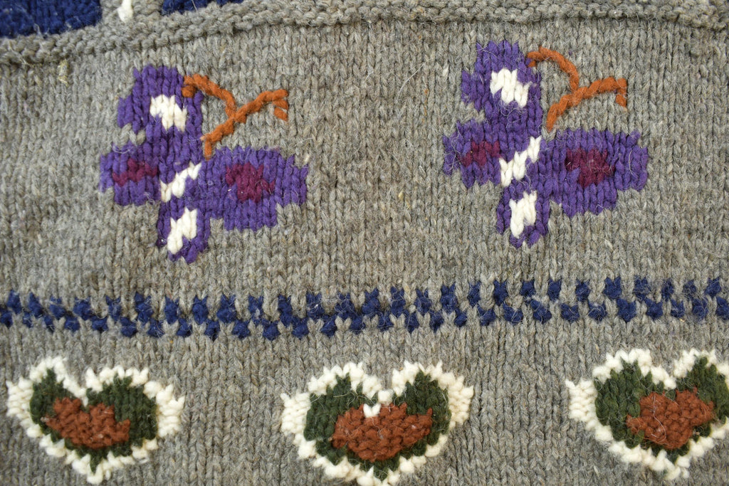 Vintage 1980s Knitted Butterfly Theme Crewneck Sweater