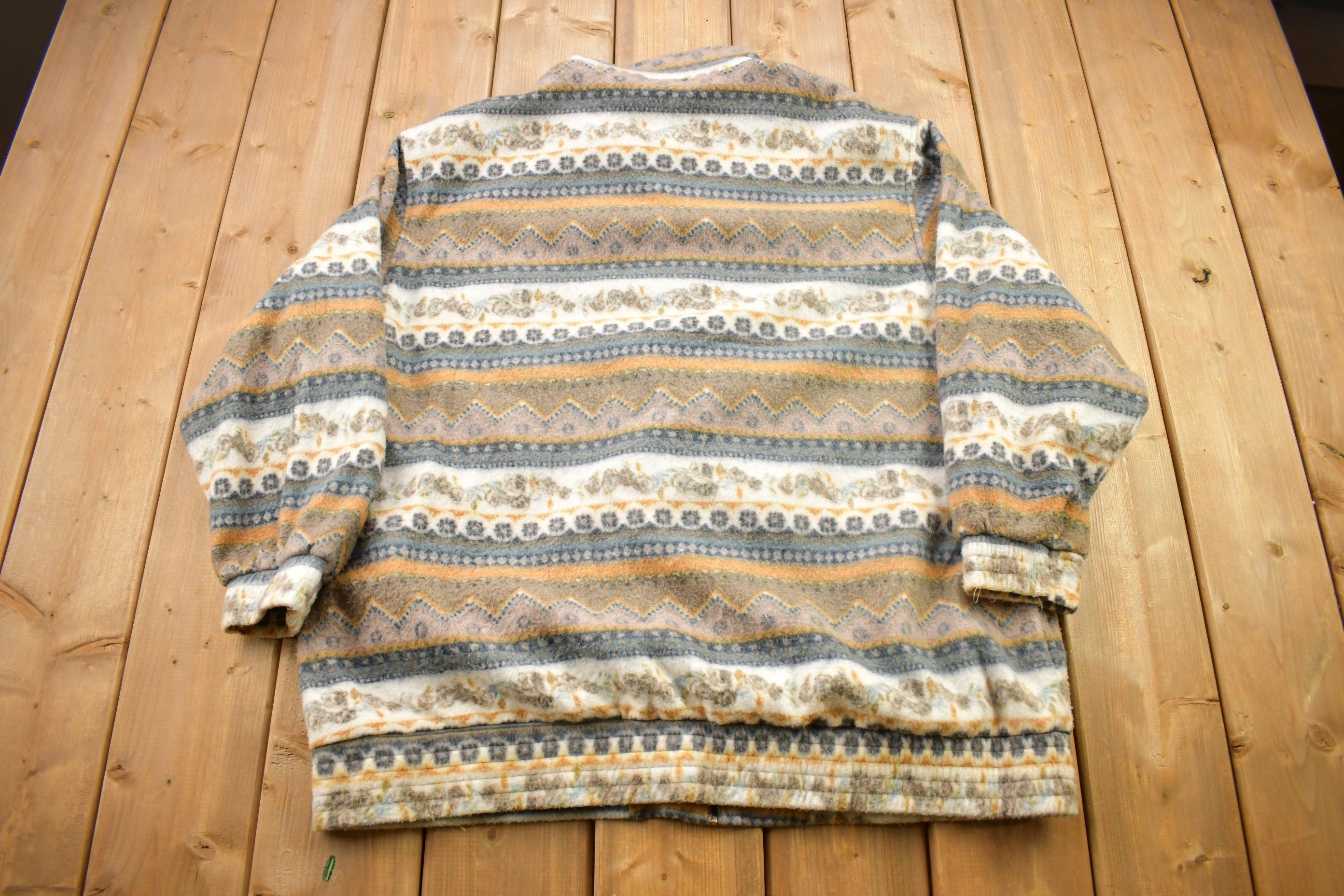 Vintage 1990s All Over Print Fleece Sweater