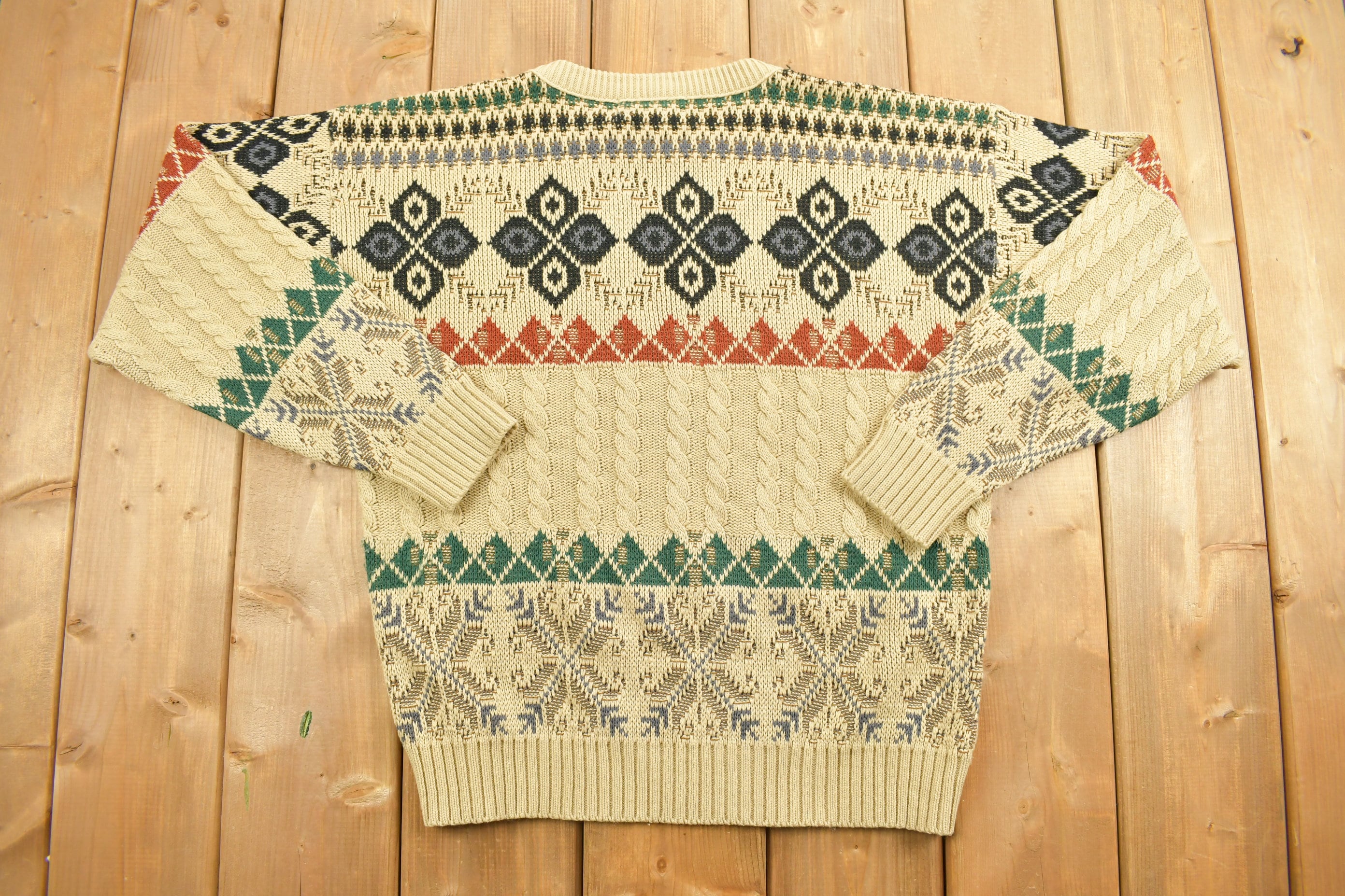 Vintage 1990s Abstract Knit Crewneck Sweater