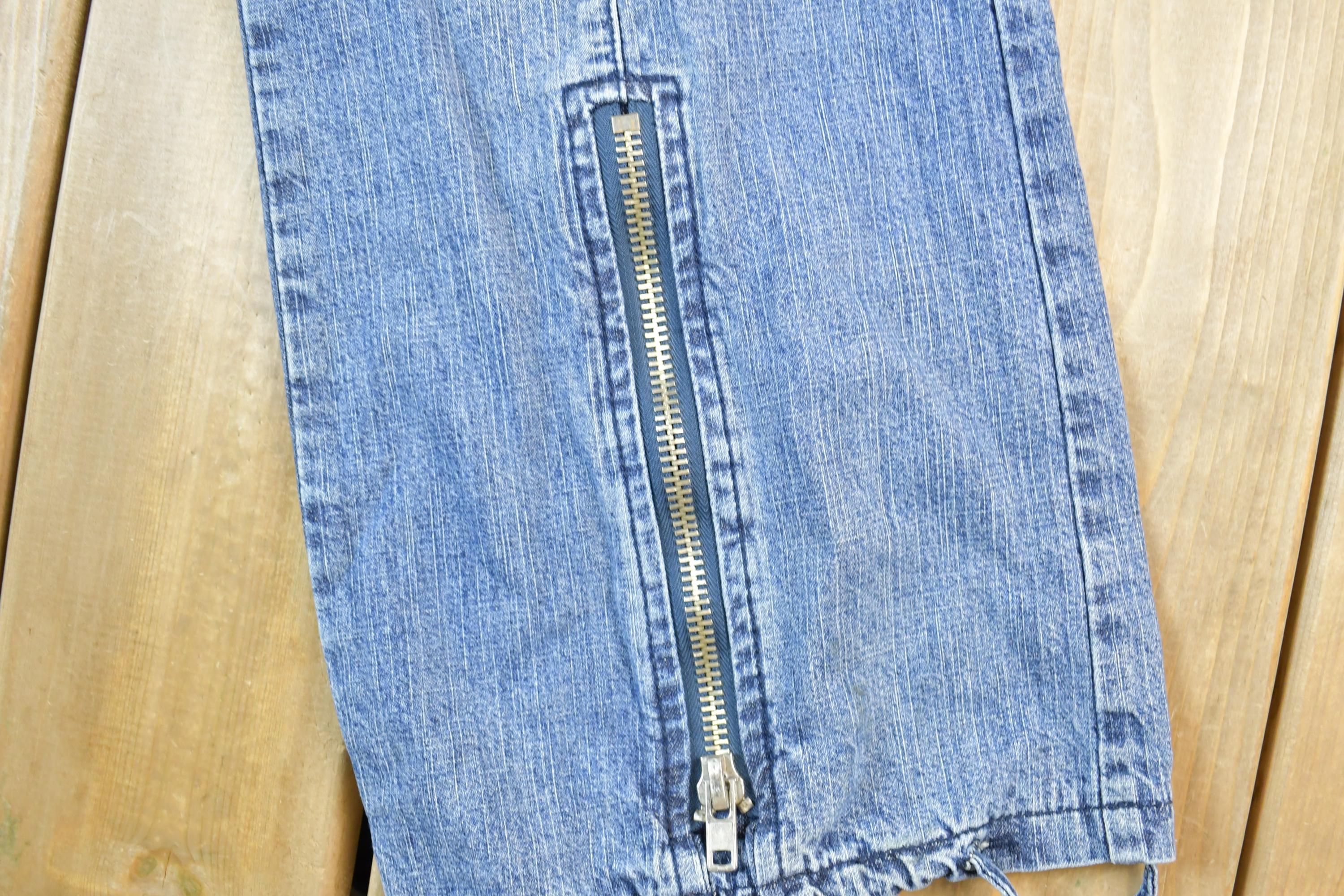 Vintage 1990s Deadstock Muryama Crazy Zipper Denim Jeans Size 30 x 29