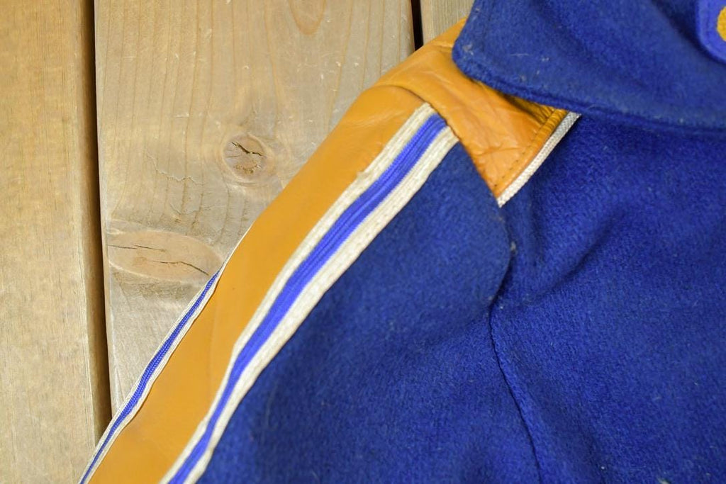 Vintage 1970s Trophy Jackets Rice Lake Number 88 Leather & Wool Varsity Jacket Made In USA