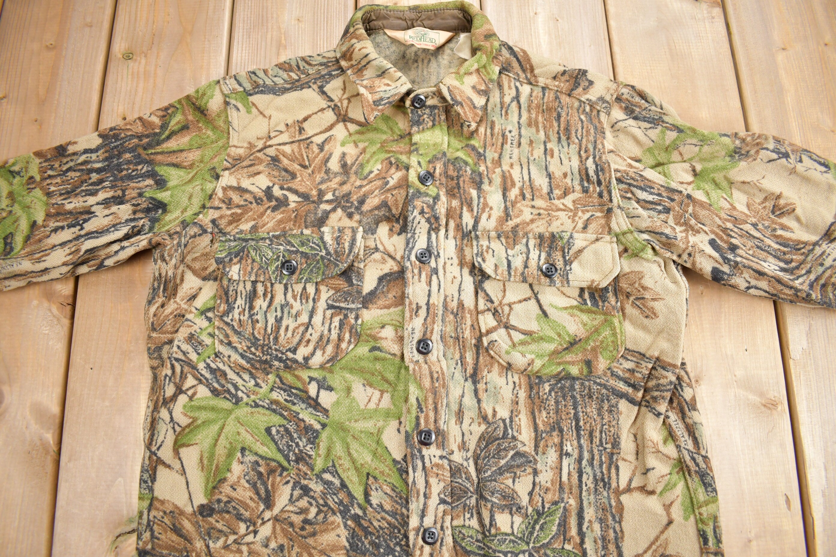 Vintage 1990s Redhead Real Tree Camouflage Button Up Shirt