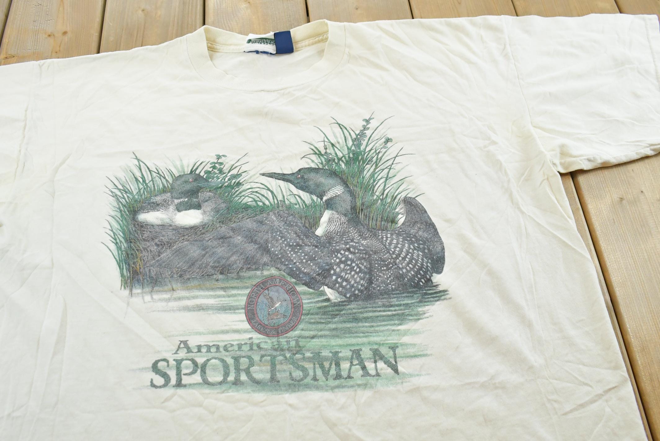 Vintage 1990s American Sportsman Loon T-Shirt Men's 2XL