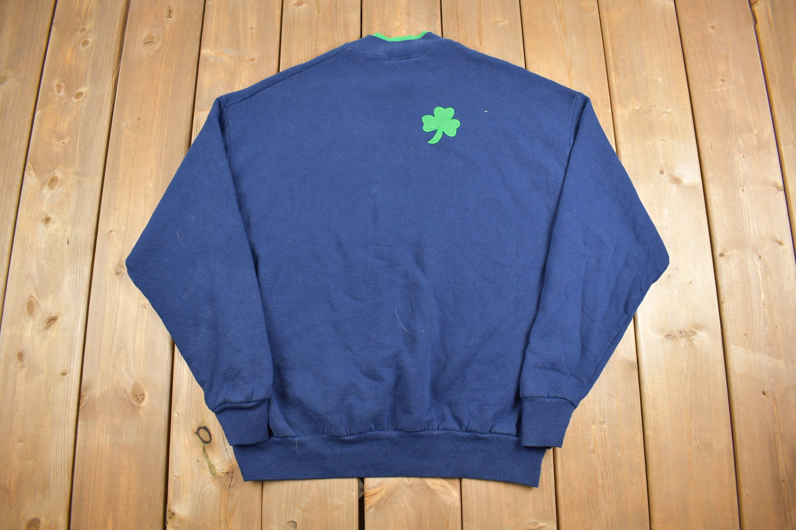 Vintage 1990s Whats Up Front Clover Embroidered Crewneck Sweatshirt