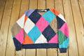 Vintage 1990s Seattle Bench Club Knit Abstract Pattern Crewneck Sweater Womens Large