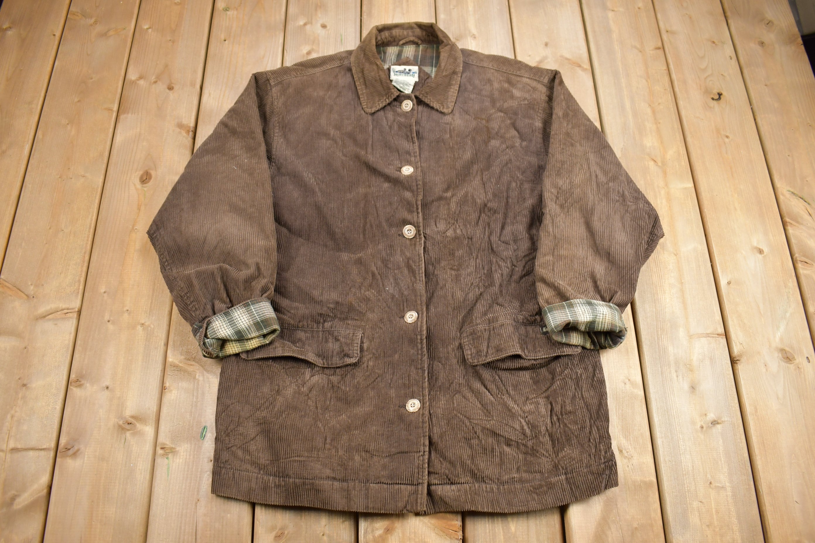 Vintage 1990s Northern Reflections Brown Corduroy Button Up Shirt