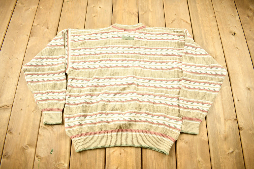 Vintage 1990s Striped Knitted Crewneck Sweater