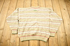 Vintage 1990s Striped Knitted Crewneck Sweater