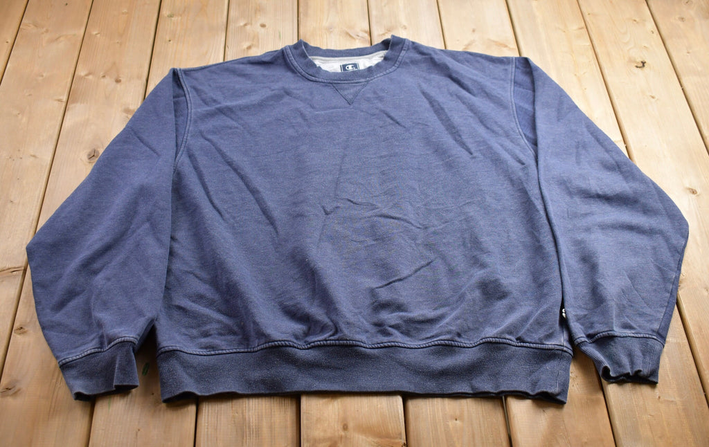 Vintage 1990s Champion Blank Blue Crewneck Sweatshirt