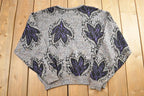 Vintage 1990s London Fog Leaf pattern Knit Crewneck Sweater / 90s Crewneck / Made In USA / Preppy
