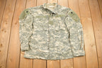 Vintage Army Digital Camo Military Button Up Shirt