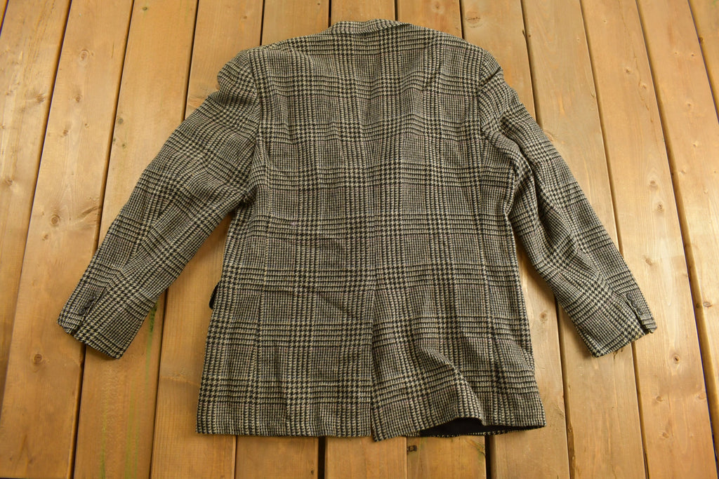 Vintage 1990s Wool Blazer Plaid Jacket