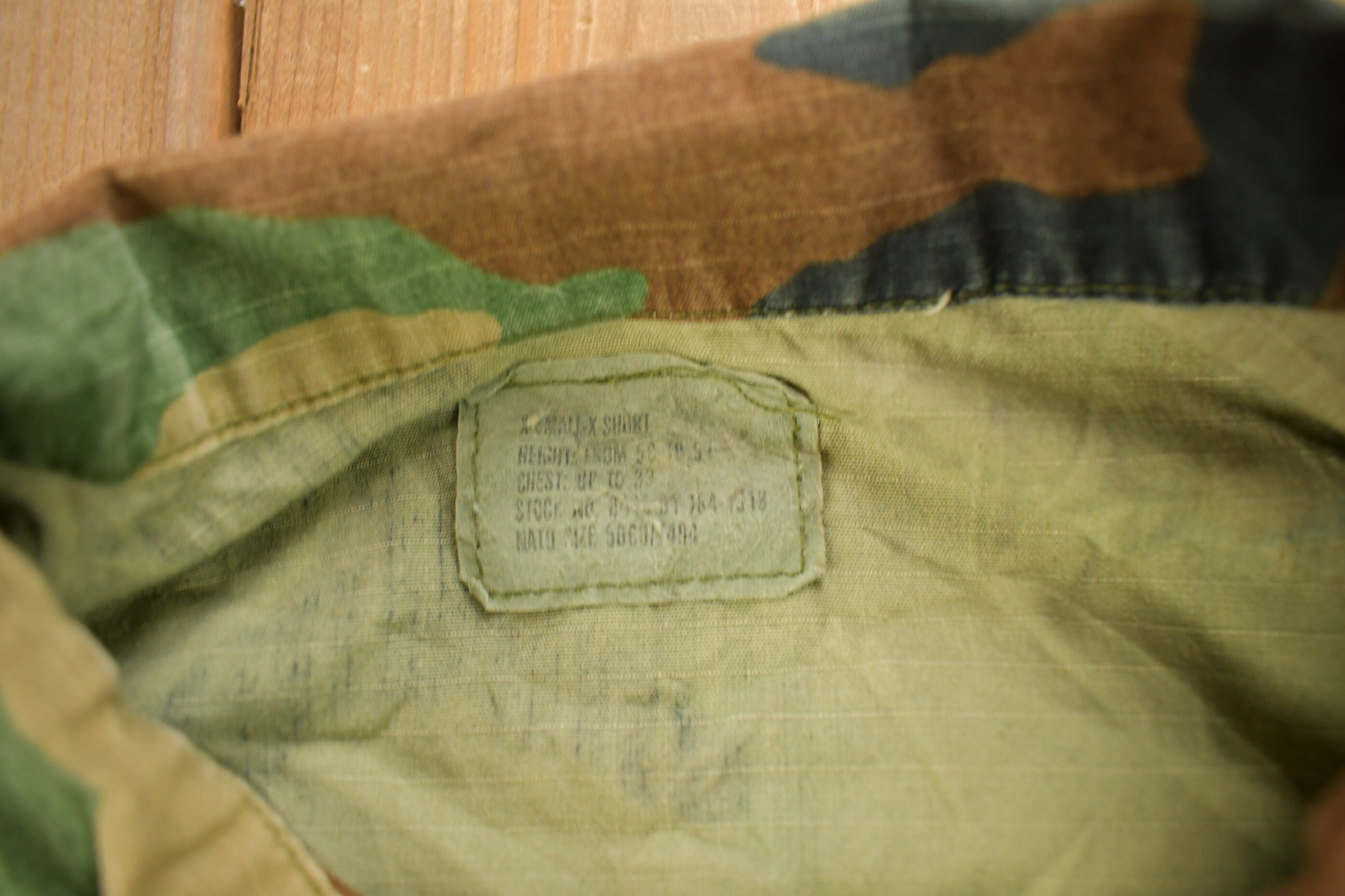 Vintage Military Woodland Camouflaged Button Up Shirt