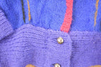 Vintage 1990s Norma Creighton Abstract Hand Knit Cardigan Sweater Women's L