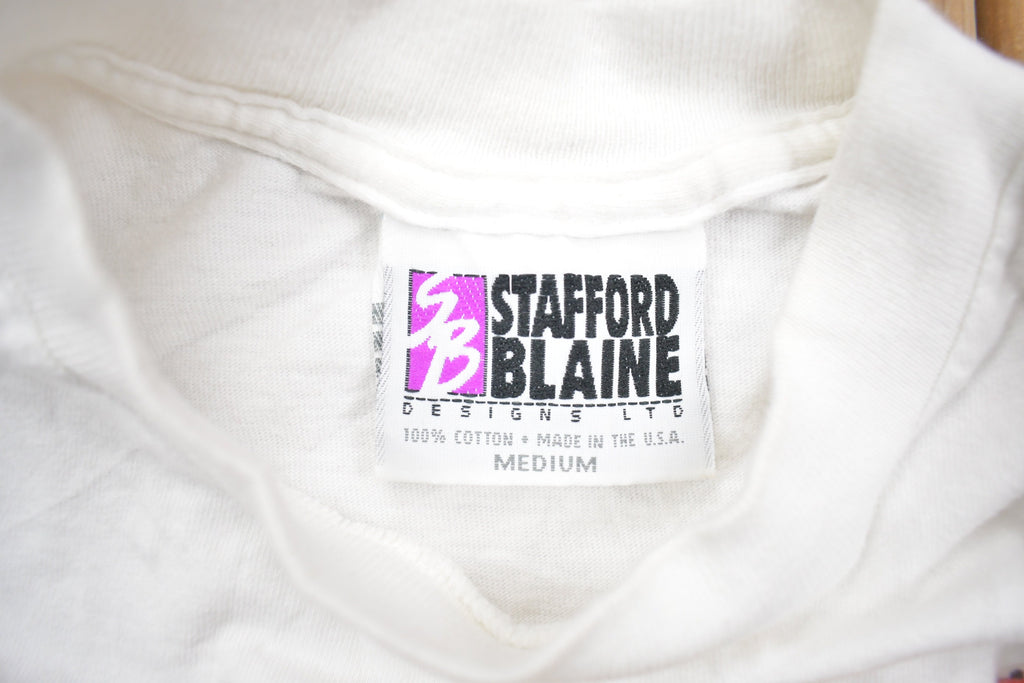 Vintage 1990s Old Friends Nostalgia Graphic T-Shirt / Streetwear / Retro / Stafford Blaine / Made In USA / 90s Graphic Tee