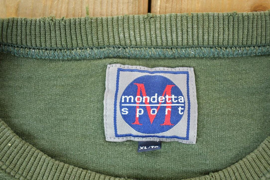 Vintage 1990s Mondetta Sport Olive Souvenir Crewneck Sweatshirt Made In USA