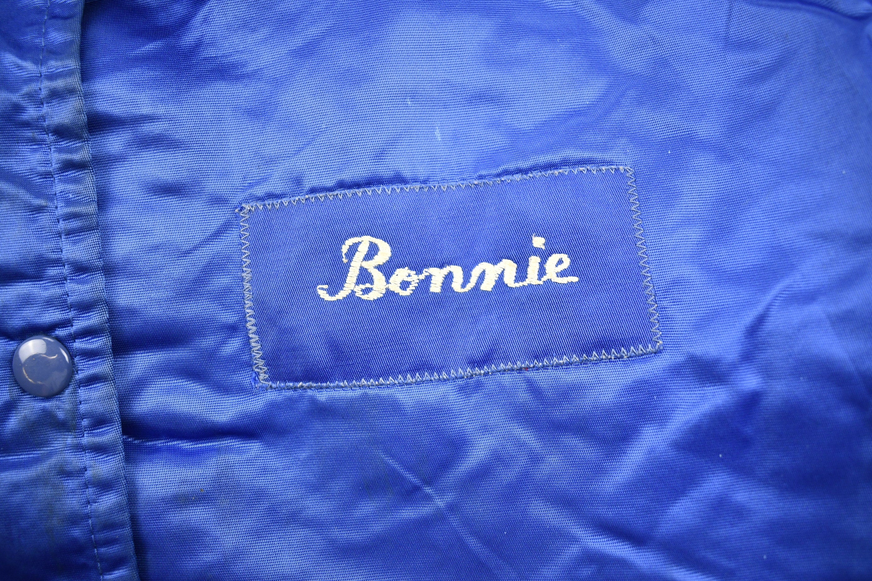 Vintage 1980s Blue Country Satin Windbreaker Jacket