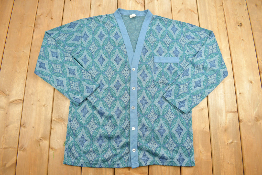 Vintage 1990s Abstract Button Up Cardigan Sweater