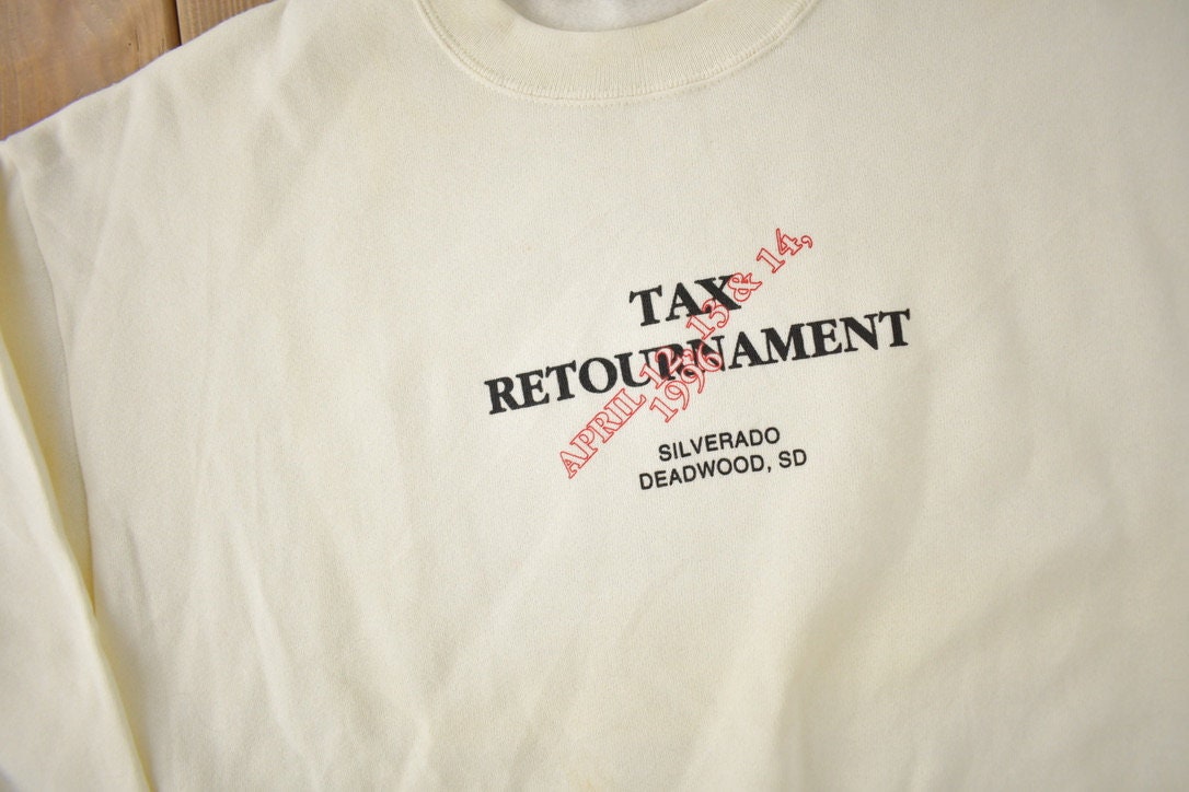 Vintage 1996 Deadstock Tax Retourament Silverado Deadwood SD Crewneck Sweatshirt Made In USA