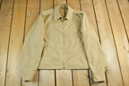 Vintage 1970s 1980s Blank Beige Harrington Windbreaker Jacket Mens 42R  True Vintage  Streetwear  Blank Windbreaker  70s Jacket