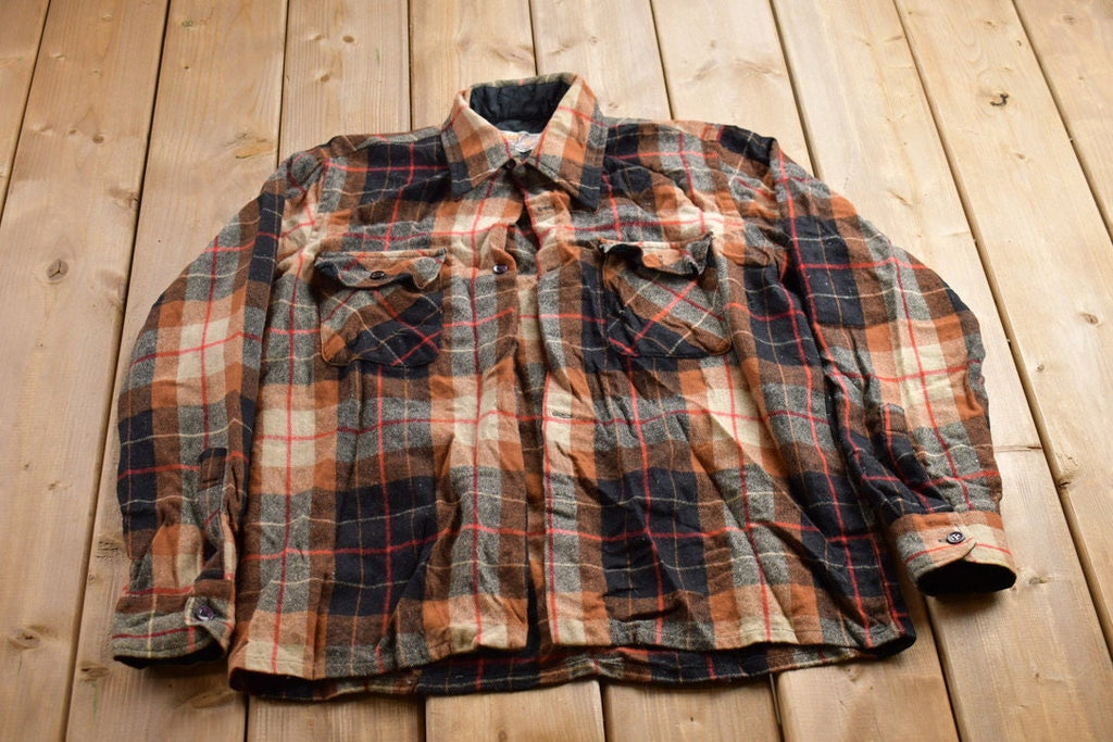 Vintage 1990s Cranbrook Plaid Wool Flannel Button Up Shirt