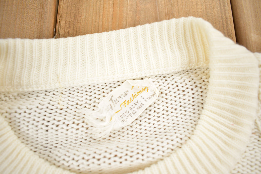Vintage 1980s Cable Knit Acrylic Cardigan Sweater