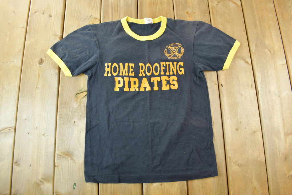 Vintage 1980s Home Roofing Pirates Graphic T-Shirt