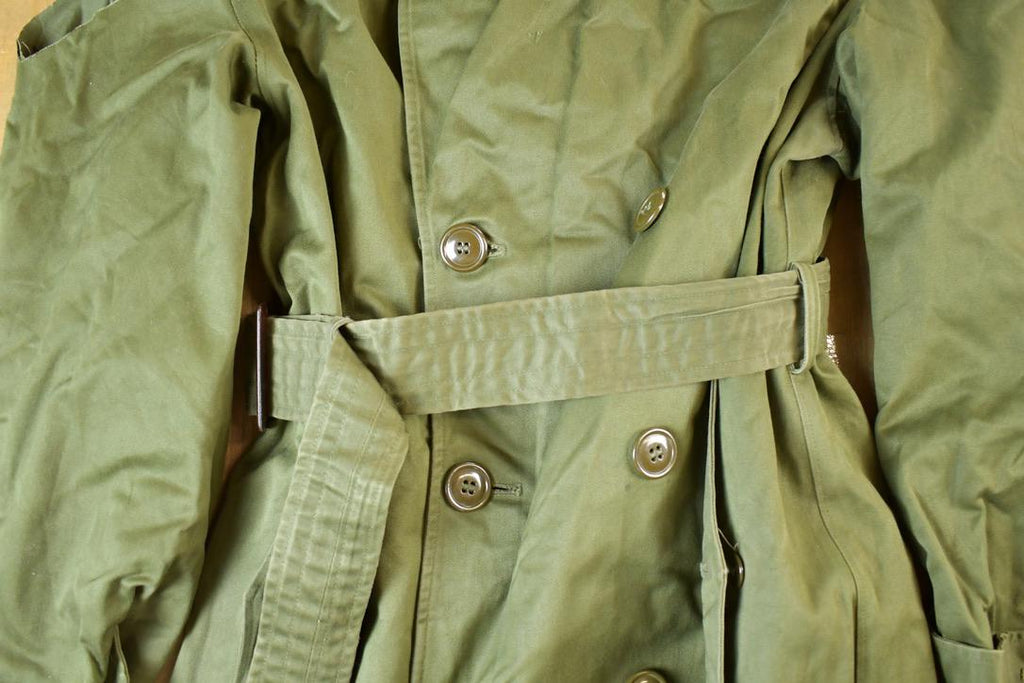 Vintage 1950'S Military OG 107 Trench Coat with Liner