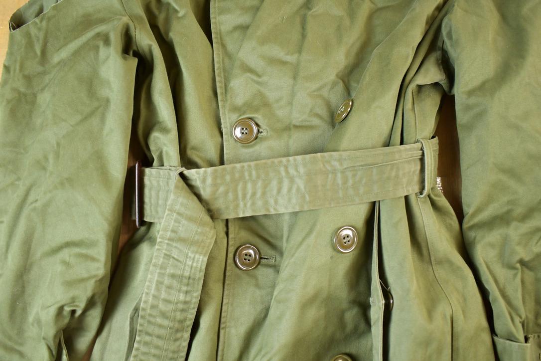 Vintage 1950'S Military OG 107 Trench Coat with Liner