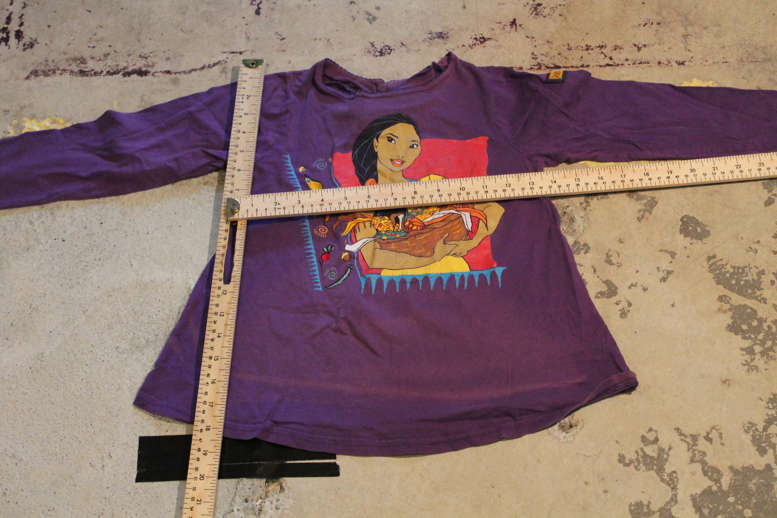 Vintage 1990s Disney Pocahontas Long Sleeve Youth Size T-Shirt