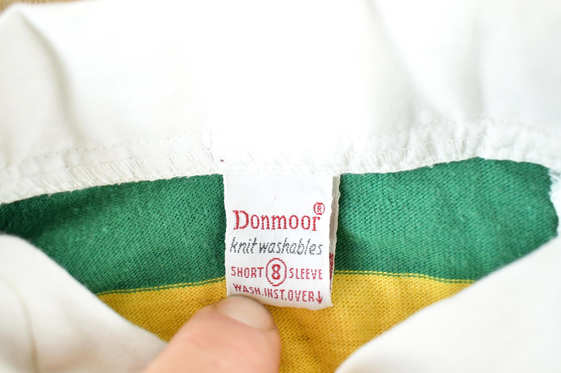 Vintage 1980s Donmoor Striped Button Up Polo Shirt Youth Small