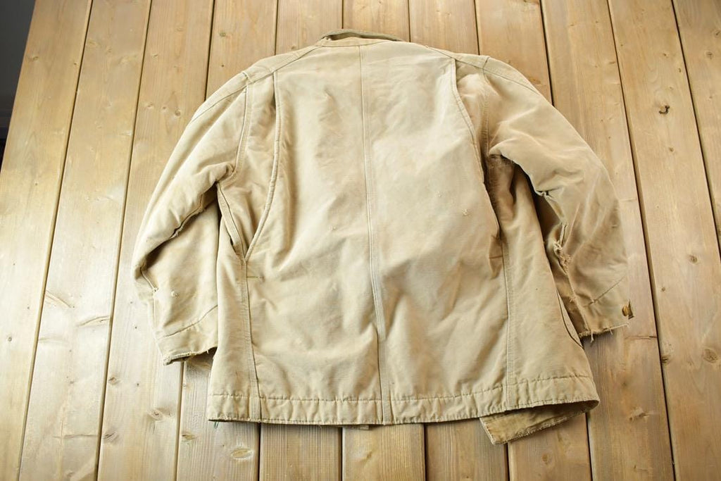 Vintage 1970s Distressed Carhartt Blanket Lined Chore Coat Made In USA