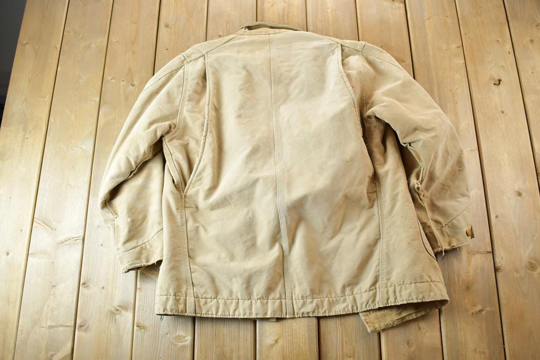 Vintage 1970s Distressed Carhartt Blanket Lined Chore Coat Made In USA
