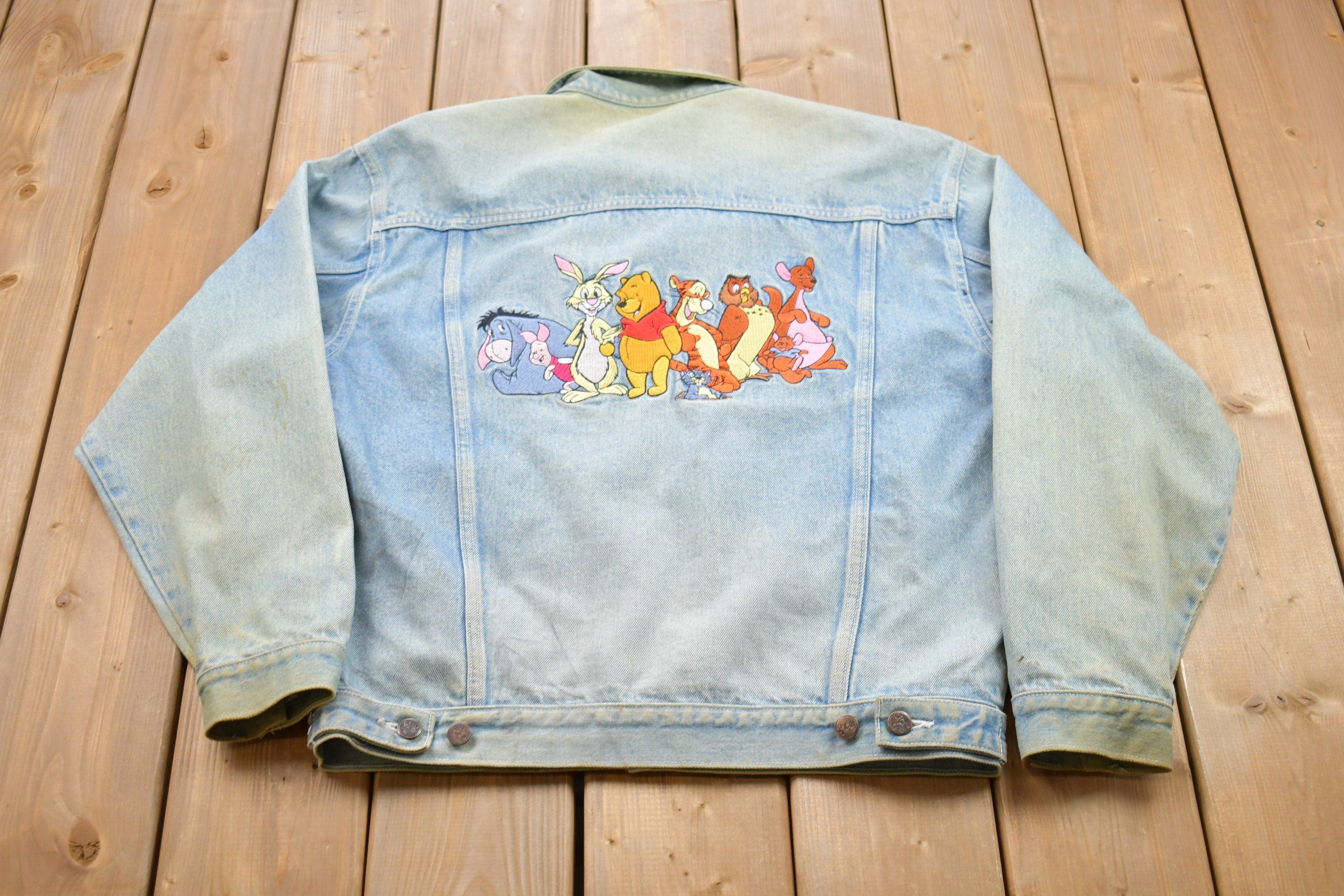 Vintage 1990s Winnie The Pooh Embroidered Jean Jacket