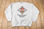 Vintage 1990s Huron High School New Boston Michigan Crewneck Sweatshirt Made In USA