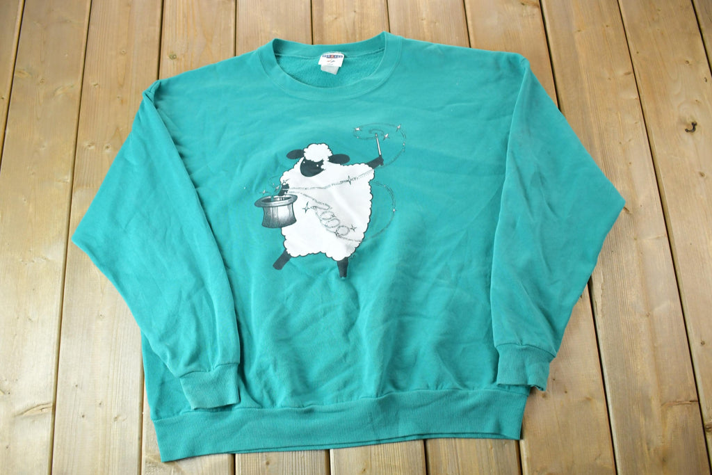 Vintage 1990s Magic Sleeping Sheep Cute Crewneck Sweater