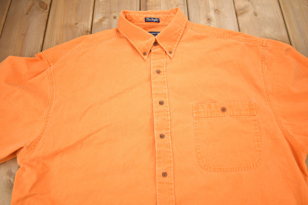 Vintage 1990s Abercrombie & Fitch Blank Orange Button Up Shirt