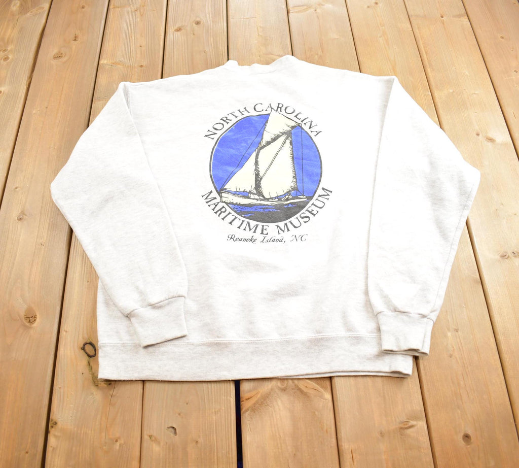 Vintage 1990s North Carolina Maritime Museum Souvenir Travel Crewneck Sweatshirt Made In USA