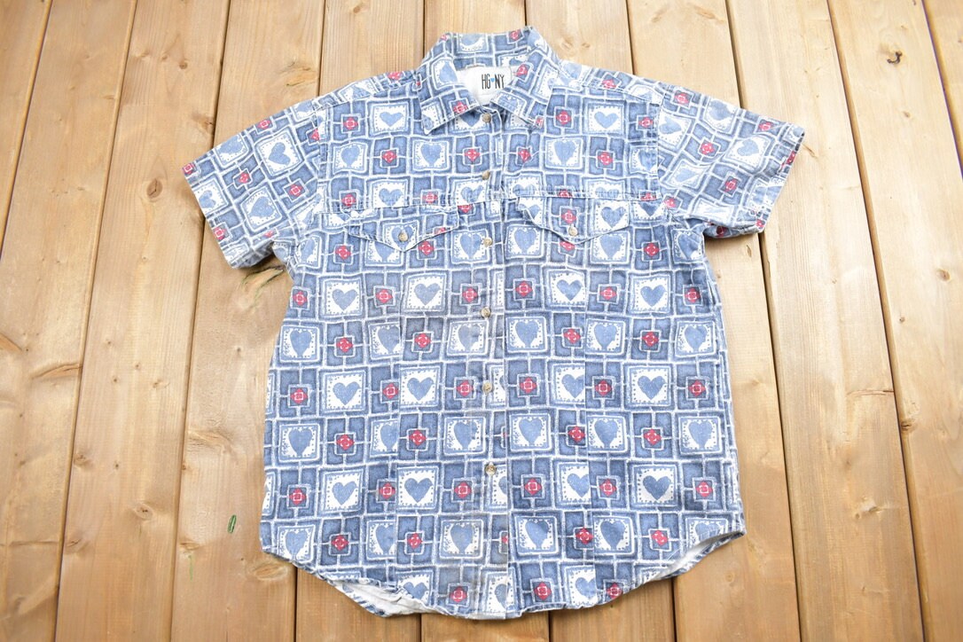Vintage 1990s HG NY Cute Short Sleeve Button Up Shirt