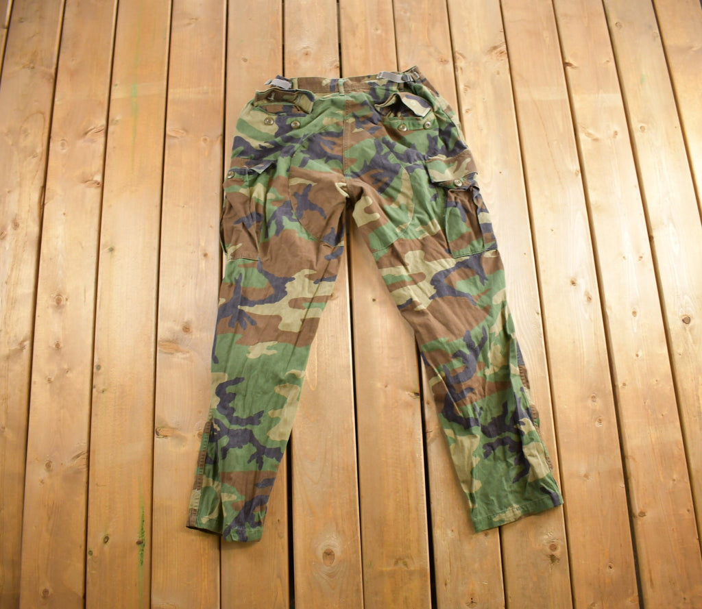 Vintage 1990s Army Woodland Camouflage Cargo Pants Size 34x29
