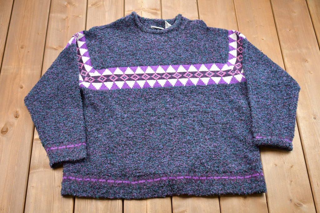 Vintage 1990s Fashion Bug Striped Knitted Sweater