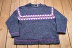 Vintage 1990s Fashion Bug Striped Knitted Sweater