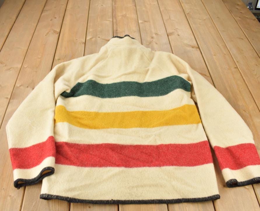Vintage 1980s LANDS END 100% Wool Snap Button Sweater Made In USA Size Medium