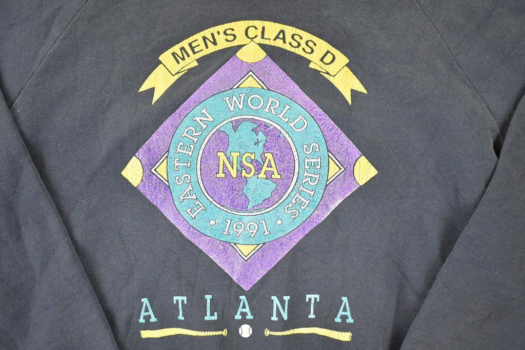 Vintage 1991 Eastern World Series AtlantaBaseball Crewneck Sweatshirt Men's L